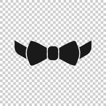 Tie bow icon in flat style. Bowtie vector illustration on white isolated back Stock Illustration