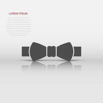 Tie bow icon in flat style. Bowtie vector illustration on white isolated ba.. Stock Illustration