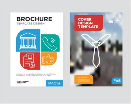 Tie brochure flyer design template Stock-Illustration