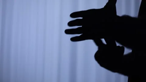 Tie a cloth on hands 13 Stock-Footage 309581459