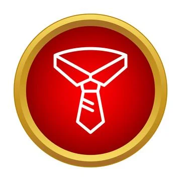 Tie with collared shirt on red circle icon イラスト素材