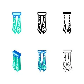 Tie dancer accessory color icon vector styles Stock Illustration