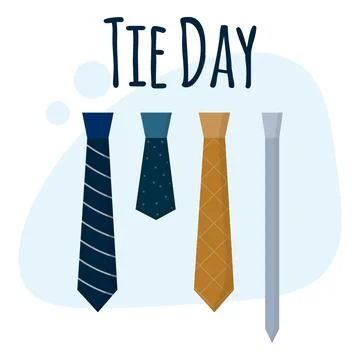 Tie Day. A set of ties. Stock Illustration