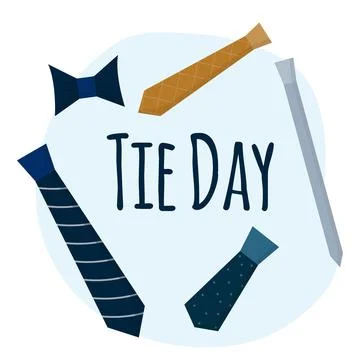 Tie Day. Various ties. Stock Illustration