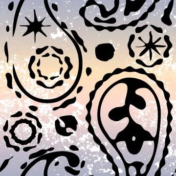 Tie-die paisley pattern Stock Illustration