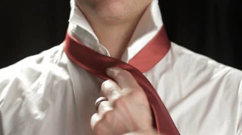 Tie dressing by anonymous businessman studio Stock Footage 24783502