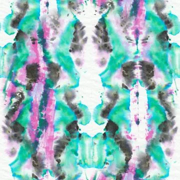 Tie Dye Background. Ethnic Texture. Bohemian Flowers Pattern. Mulicolor Boho  Stock Illustration