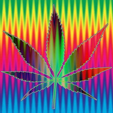 Tie Dye Cannabis Stock Illustration
