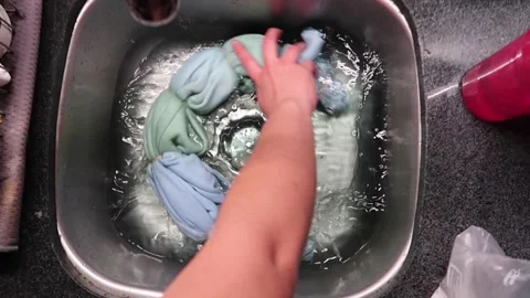 Tie dye hand colored t-shirt 動画素材 175517642