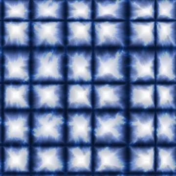 Tie Dye Shibori Seamless Pattern Background in Blue color Boho Plaid Check Color Illustrazione stock