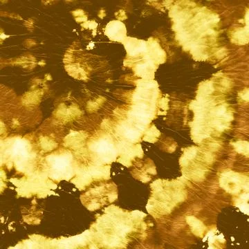 Spiral tie dye background. Swirl tie-dye pattern. Hippie boho circular  tiedye wallpaper in orange yellow. Stock Illustration