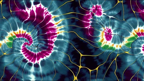 Tie dye spiral circle seamless animation with skull. Stock Footage 220123878