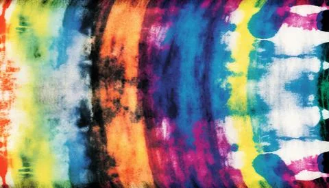 Tie Dye Striped Pattern Ink Background Bohemian Spiral. Hippie Dye Drawn Ti.. Stock Illustration