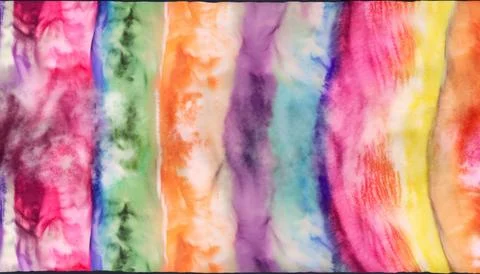 Tie Dye Striped Pattern Ink Background Bohemian Spiral. Hippie Dye Drawn Ti.. Stock Illustration
