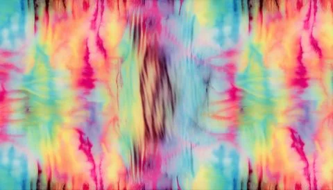 Tie Dye Striped Pattern Ink Background Bohemian Spiral. Hippie Dye Drawn Ti.. Stock Photos