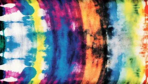 Tie Dye Striped Pattern Ink Background Bohemian Spiral. Hippie Dye Drawn Ti.. Foto stock