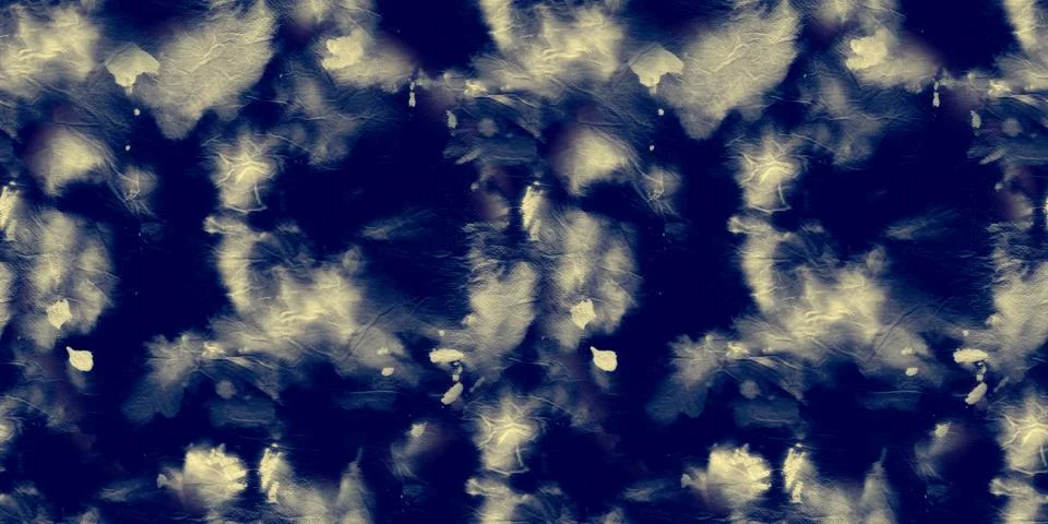 Tie Dye Texture Repeat. Ethnic Pattern. Bohemian Geo Design. Dark Blue Mottle Stock Illustration