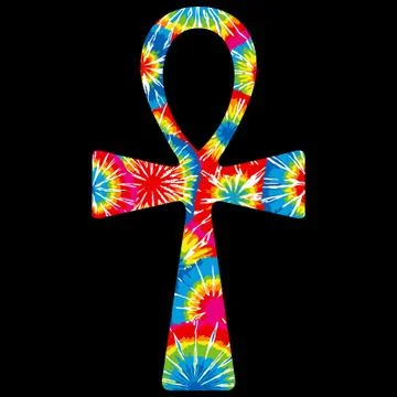 Tie dyed ankh Stock Illustration