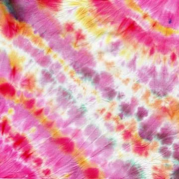 Tie dyed pattern on cotton fabric for background. Stock Photos