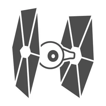 TIE Fighter solid icon, star wars concept, imperial starfighter eyeball vector Stock Illustration