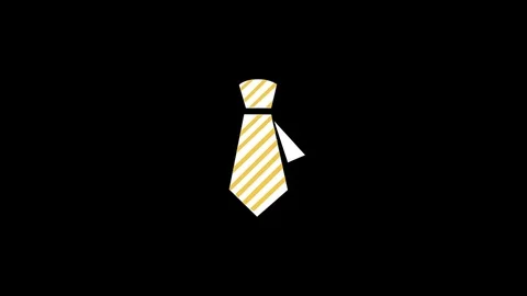 Tie Flat Icon Stock Footage 71935856