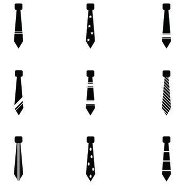 Tie icon set Stock Illustration
