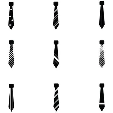 Tie icon set Illustrazione stock