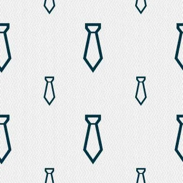 Tie icon sign. Seamless pattern with geometric texture. Vector 스톡 일러스트