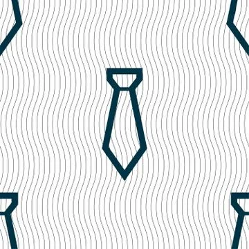 Tie icon sign. Seamless pattern with geometric texture. Vector Illustrazione stock