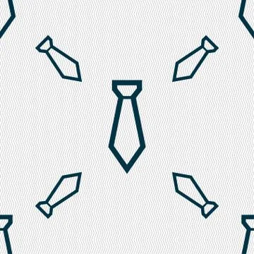 Tie icon sign. Seamless pattern with geometric texture. Vector 스톡 일러스트