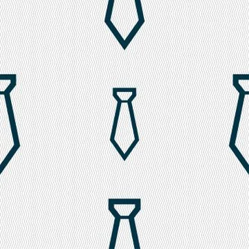 Tie icon sign. Seamless pattern with geometric texture. Vector Illustrazione stock