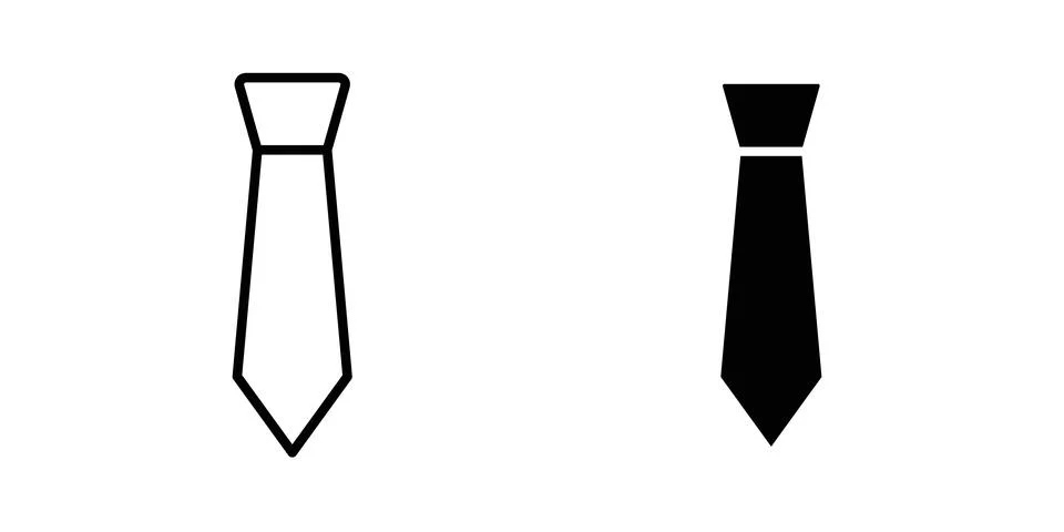 Tie icon vector concepts, line and silhouette style Stockillustratie