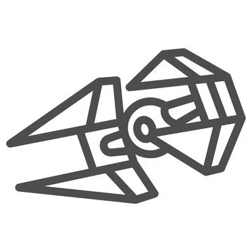 TIE IN Interceptor line icon, star wars concept, TIE fighter vector sign on Stock Illustration