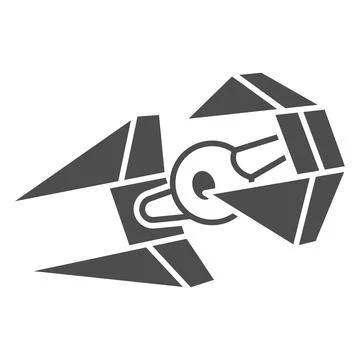 TIE IN Interceptor solid icon, star wars concept, TIE fighter vector sign on Stock Illustration