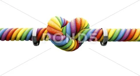 Tie the knot with rings gay marriage Stock Illustration