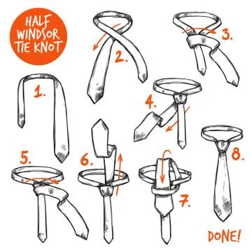 Tie Knot Sketch Stock Illustration