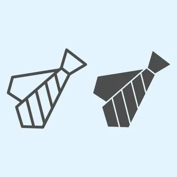 Tie line and solid icon. Black dress code necktie clothes. Wedding asset vector Stock-Illustration