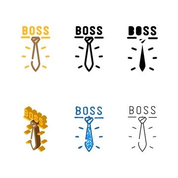 Tie multistyle boss accessory color icon vector Stock Illustration