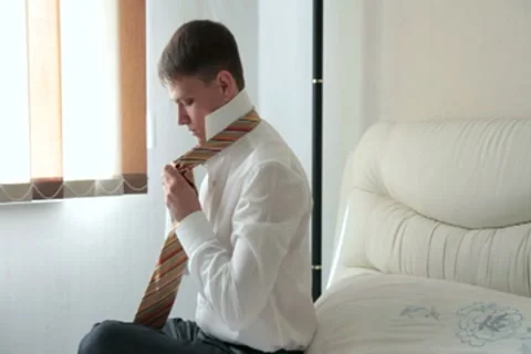 Tie a Necktie Stock Footage