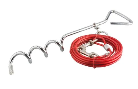 Tie out cable and stake Stock Photos
