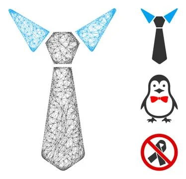 Tie Polygonal Web Vector Mesh Illustration Stock Illustration