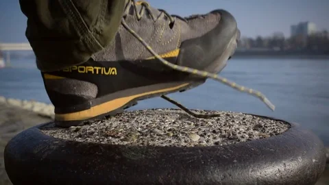 Tie shoelaces Stock Footage 70403393