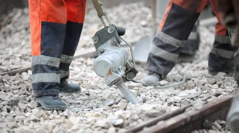 Tie tamping Stock Footage 1018794