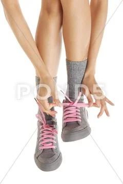 Tie your bootlace Stock Photos