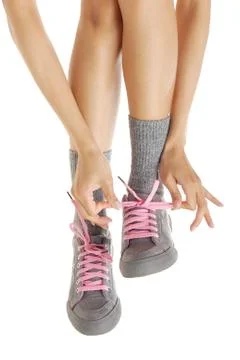 Tie your bootlace Stock Photos
