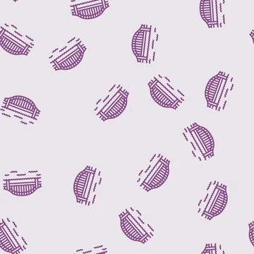 Tied arch bridge line seamless pattern Stock Illustration