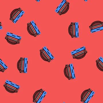 Tied arch bridge vector seamless pattern 库存插图