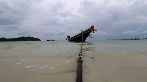 Tied Boat Stock Footage 85237135