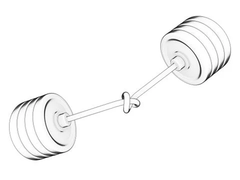 Tied in a bundle weight. Schematic image. Stock Illustration