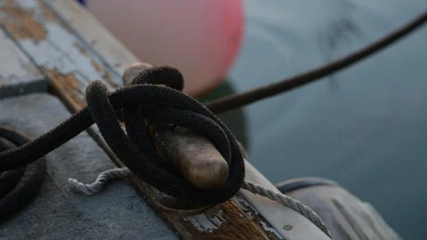 Tied To The Dock Stock Footage 104805133